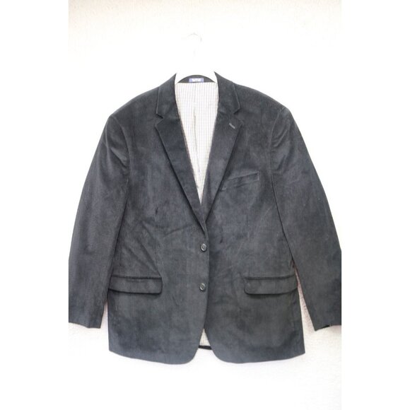 Saddlebred Men's Black Corduroy Blazer-Size 44R-Nice-Two Button-Business - Picture 1 of 16